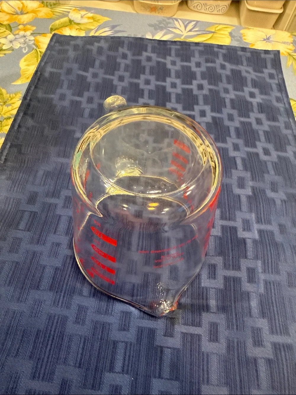 Pyrex Clear Glass Measuring Pitcher with Bright Red Graduations 2 cup